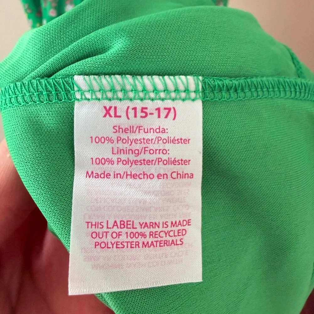 NWT Green Ditsy Floral Ruffle Midi Dress Size XL (15-17 Juniors) Spring - Picture 10 of 11